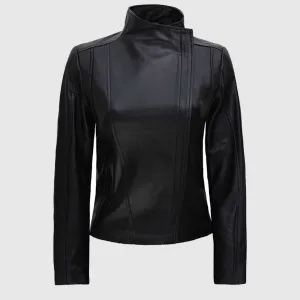 High Quality Arezoo Womens Black Real Leather Jacket