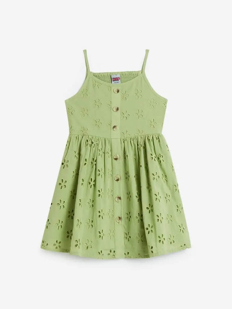 HOP Kids Green Floral Monika Dress