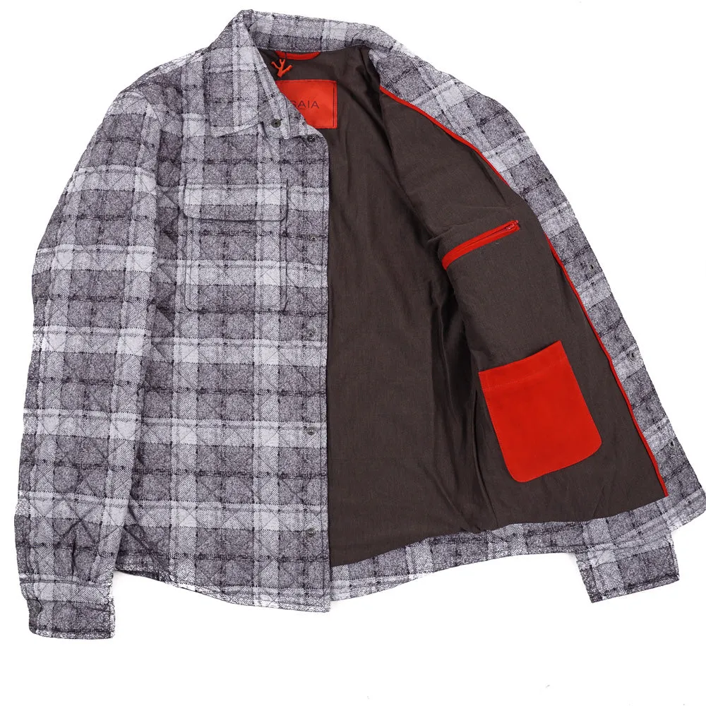 Isaia Printed Quilted Puffer Shirt-Jacket