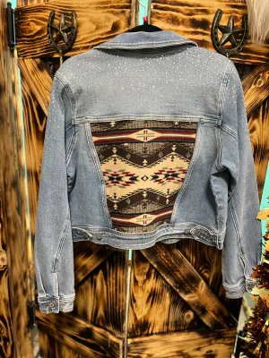 Judy Blue Rhinestone Pendleton Denim Jacket