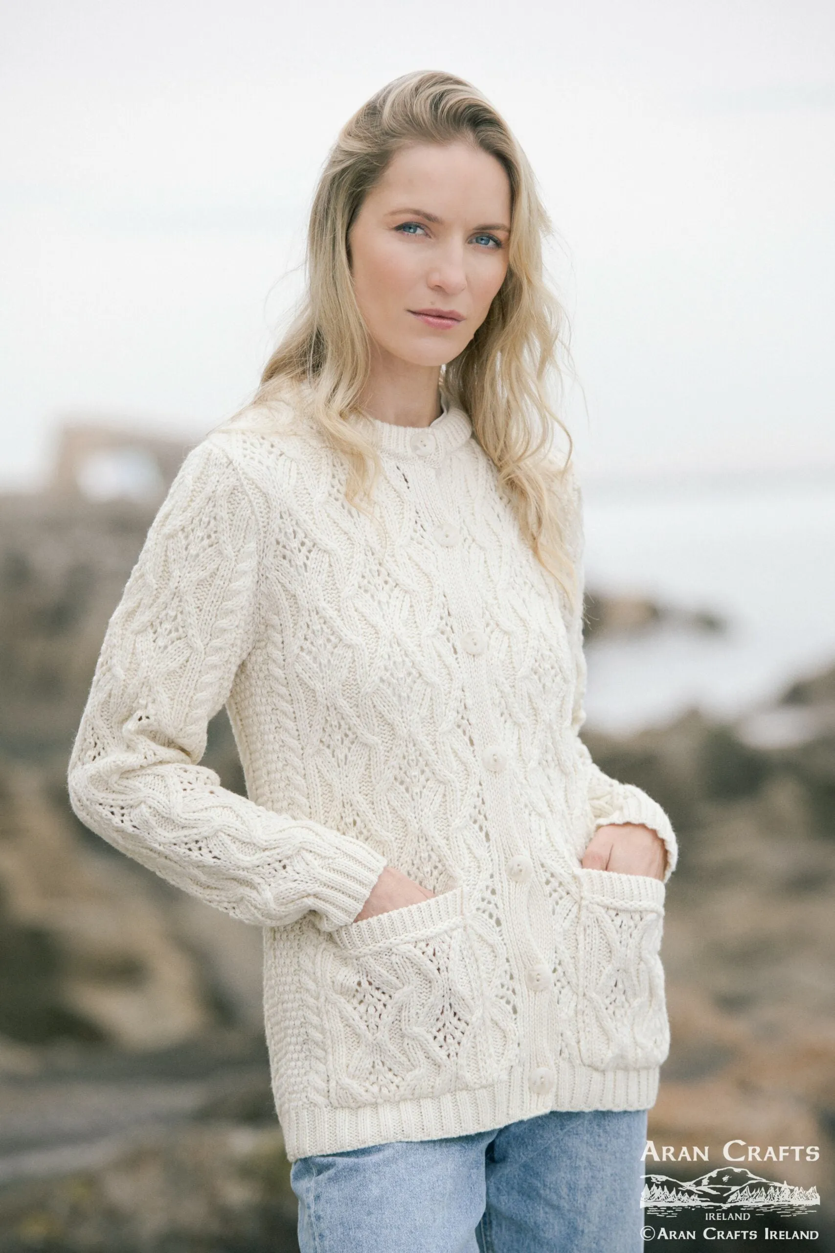 Killiney Lace Lumbar Cardigan - Natural