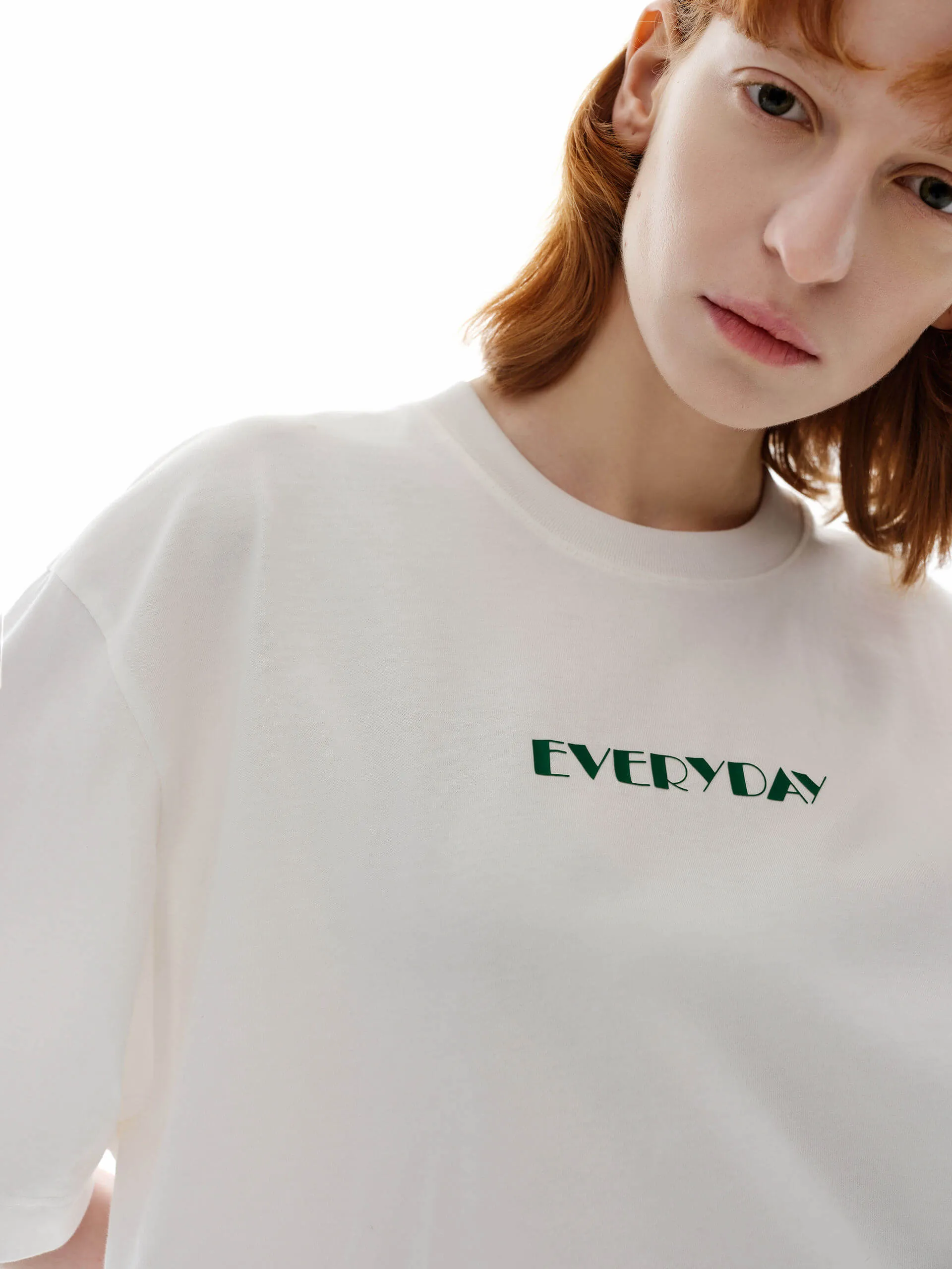 Letter EVERYDAY Print Cotton T-shirt