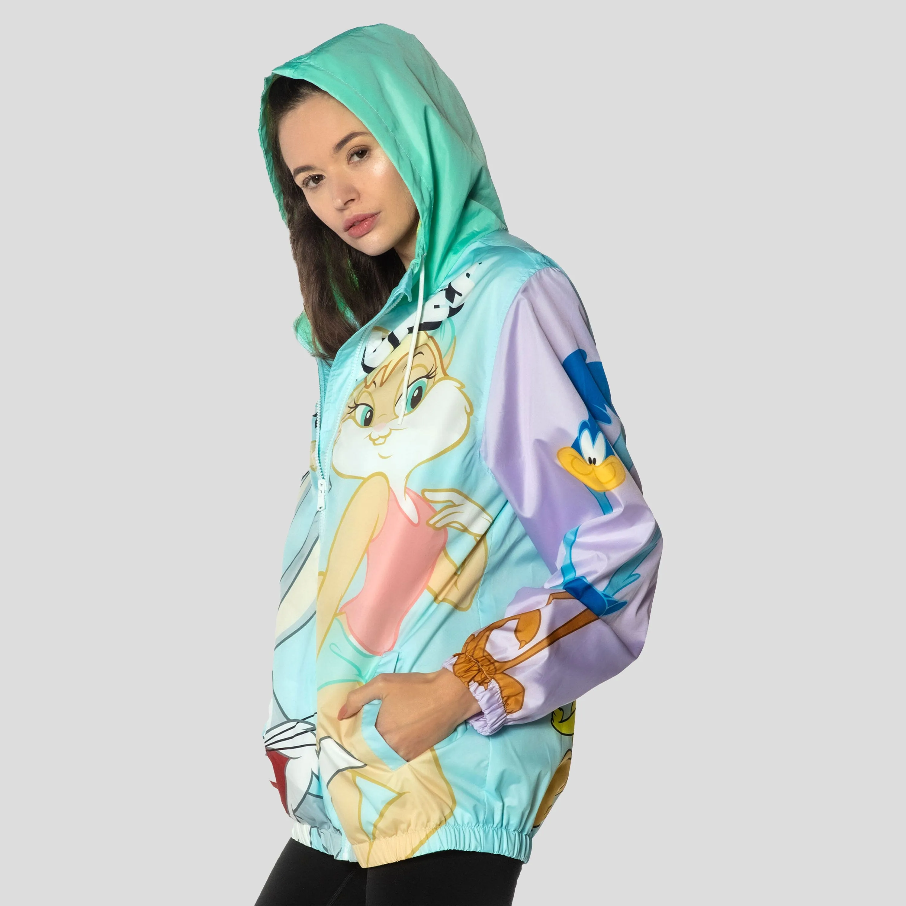 Members Only Women's Looney Tunes Colorblock Windbreaker Jacket