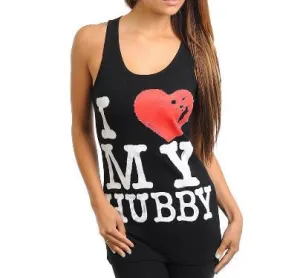 Misses Black Tank Top with Graphic Details