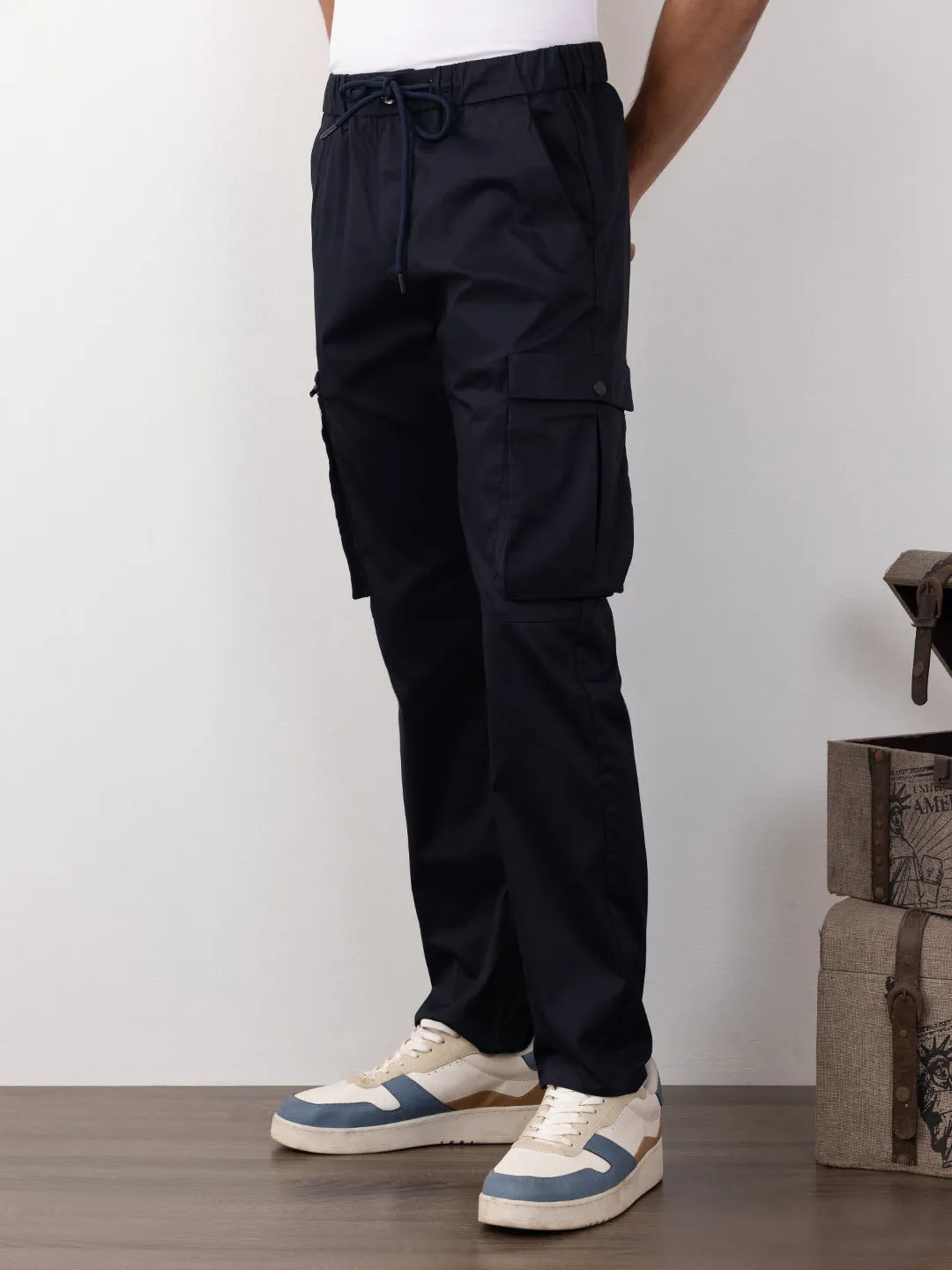 Navy Blue Plain Comfort Pants