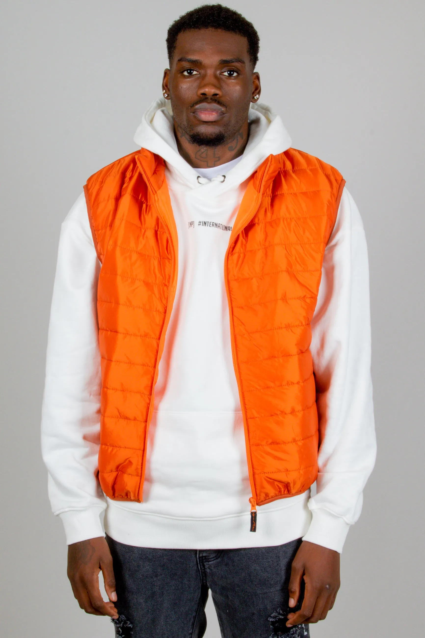 Neon Orange Puffer Gillet