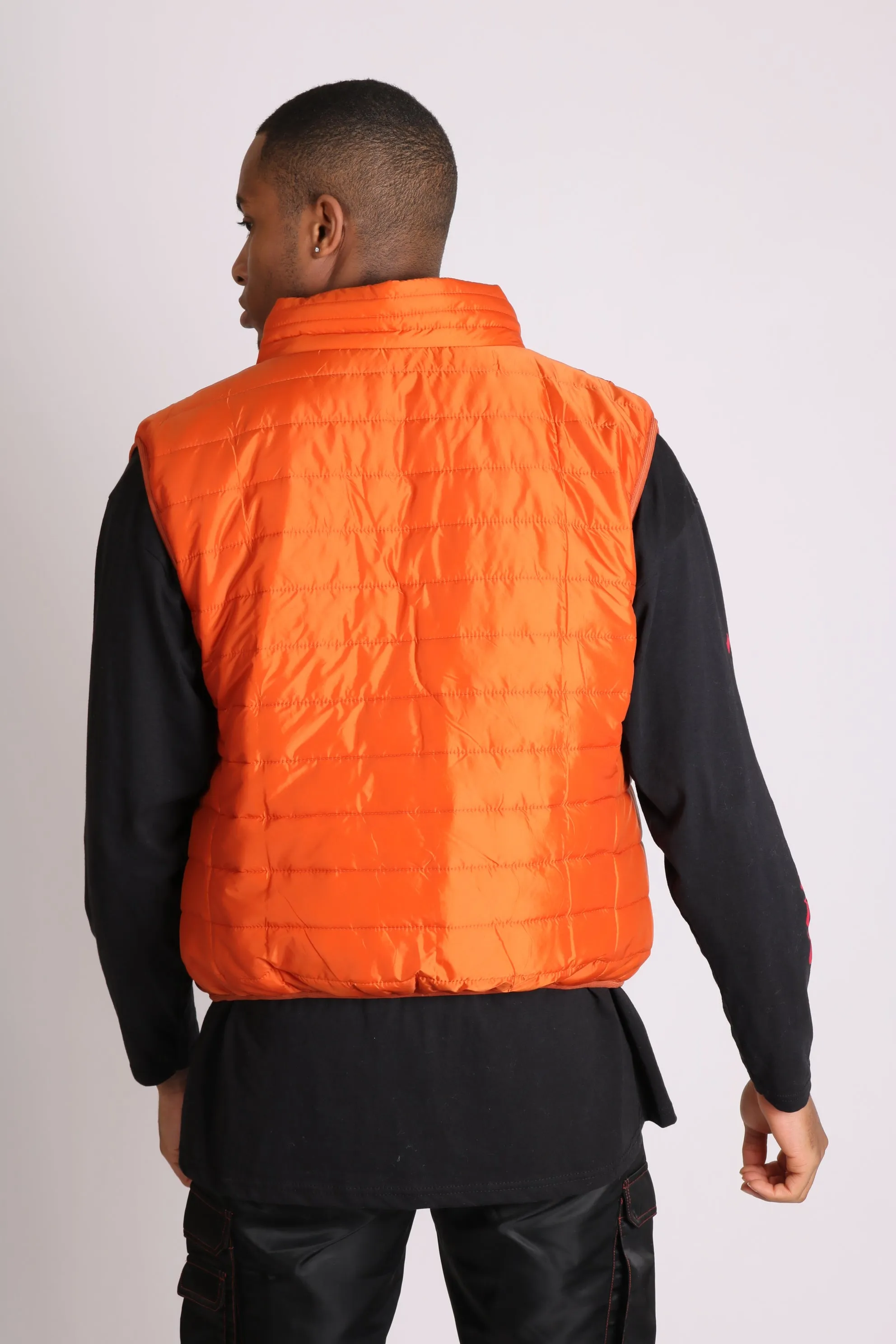 Neon Orange Puffer Gillet