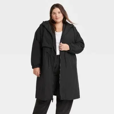 Open Box - A New Day Women's Plus Winter Trench Rain Coat Jacket Adaptive