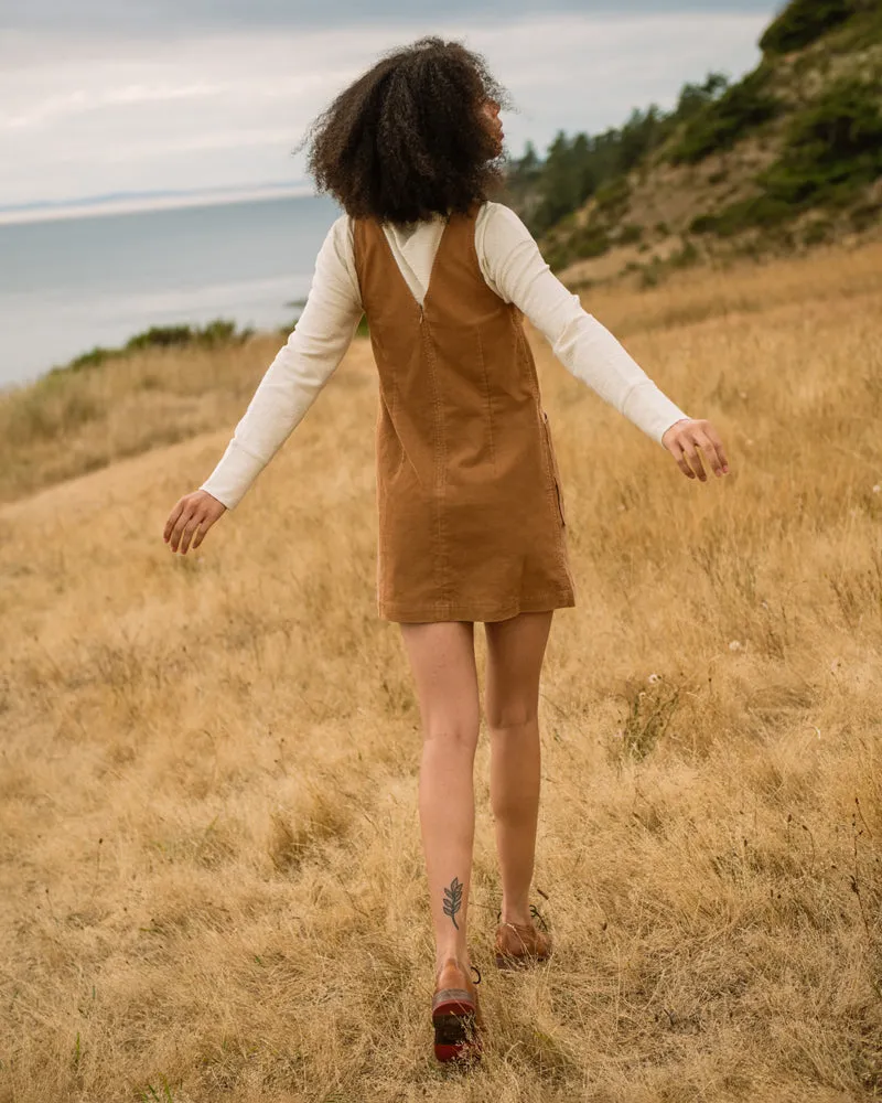 Organic Corduroy V-Neck Mini Dress