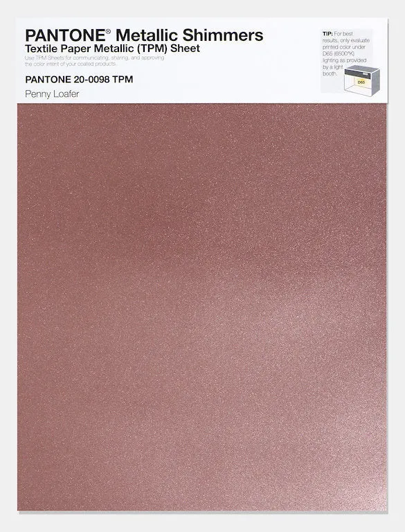 Pantone Metallic Shimmers Textile Paper Metallic Sheet 20-0098 Penny Loafer