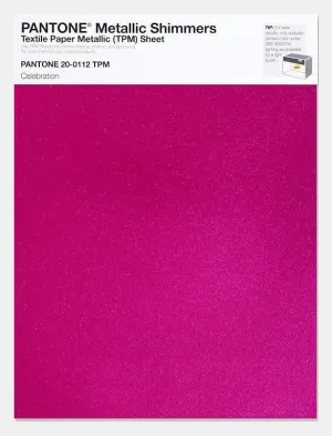 Pantone Metallic Shimmers Textile Paper Metallic Sheet 20-0112 Celebration