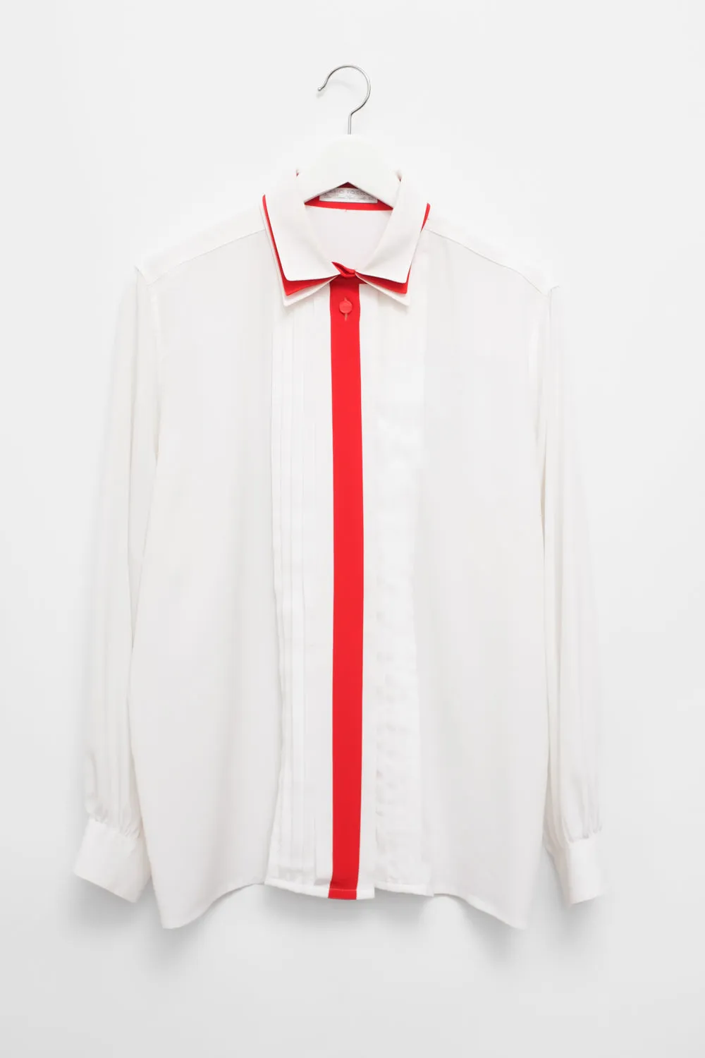 RED DETAILS TRIPLE COLLAR VINTAGE BLOUSE