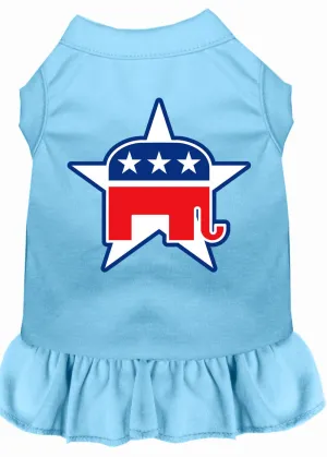 Republican Screen Print Dress Baby Blue Lg (14)