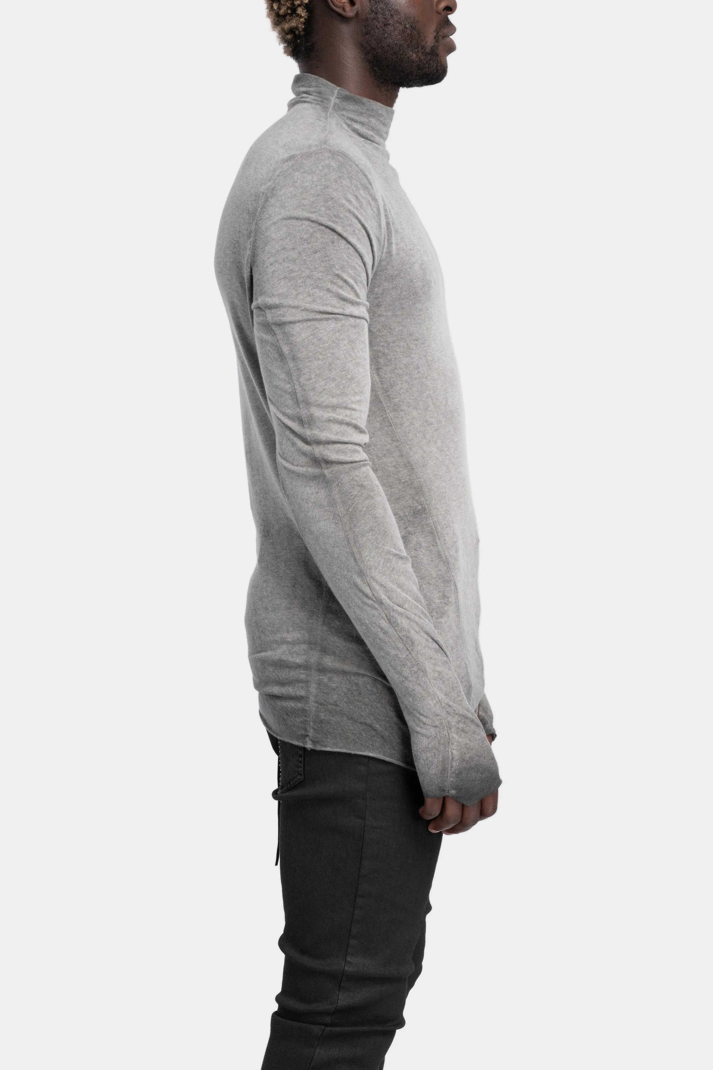 Resinated cashmere blend high neck sweater, Antra Resin