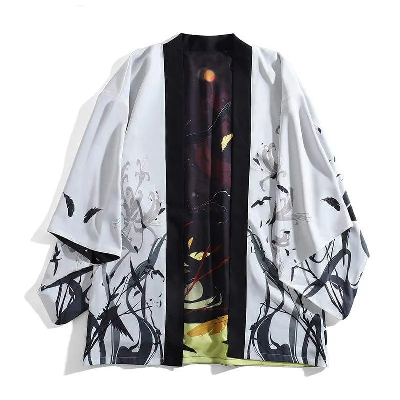 Reversible Day and Night Raven Haori