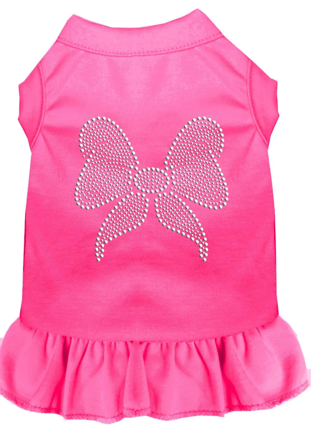 Rhinestone Bow Dress Bright Pink Med (12)