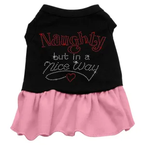 Rhinestone Naughty but in a nice way Dress Black with Pink Med (12)