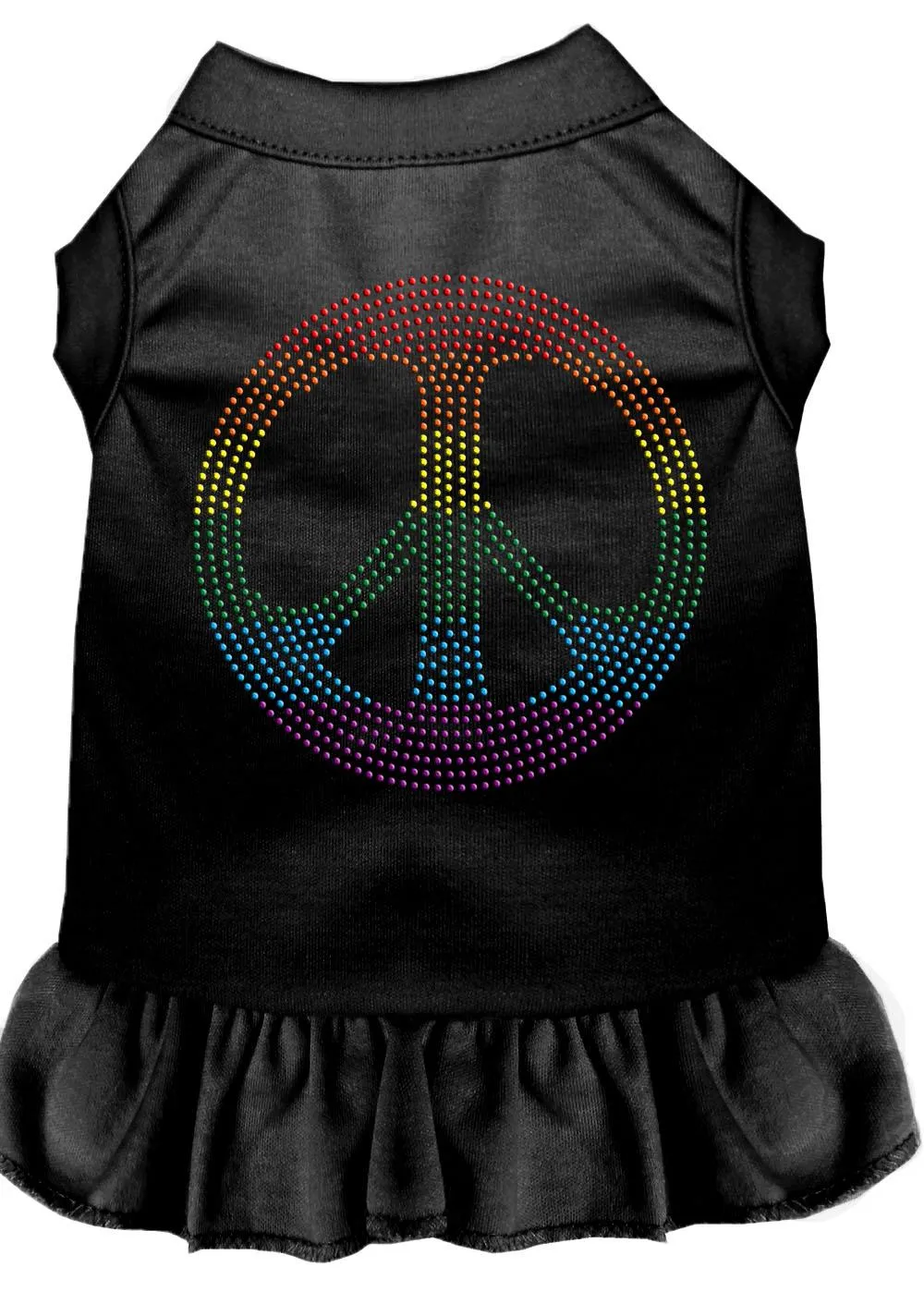 Rhinestone Rainbow Peace Dress Black Sm (10)