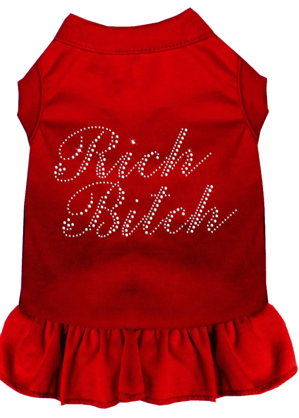 Rhinestone Rich Bitch Dress Red 4x (22)