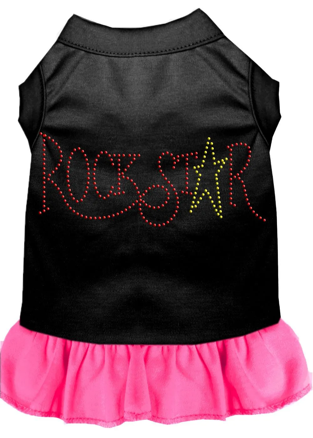 Rhinestone Rockstar Dress Black With Bright Pink Sm (10)