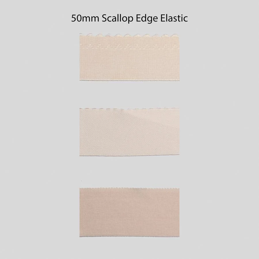 Scallop Edge Elastic 50mm