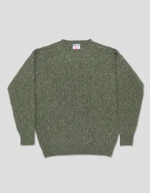 SHAGGY DOG CABLE SWEATER DARK GREEN MIX - CLASSIC FIT