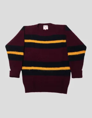 SHAGGY DOG STRIPE SWEATER - BURGUNDY/NAVY/YELLO CLASSIC FIT