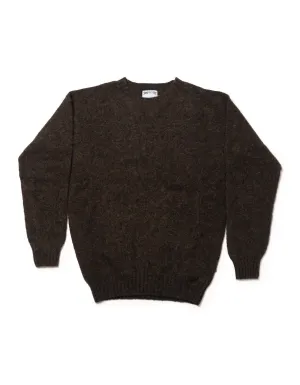 SHAGGY DOG SWEATER DARK BROWN- TRIM FIT