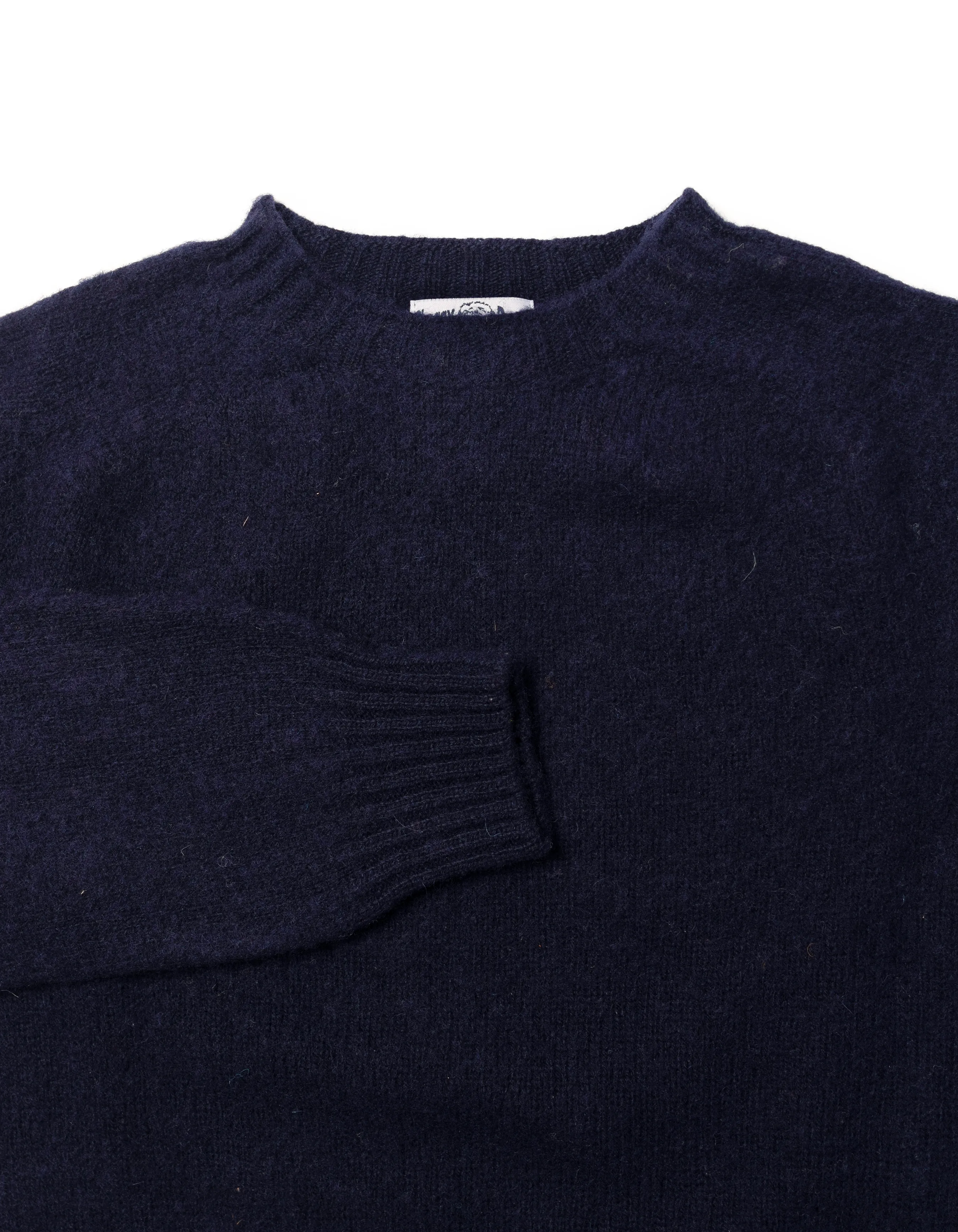 SHAGGY DOG SWEATER NAVY TWO COLOR RINGS - TRIM FIT