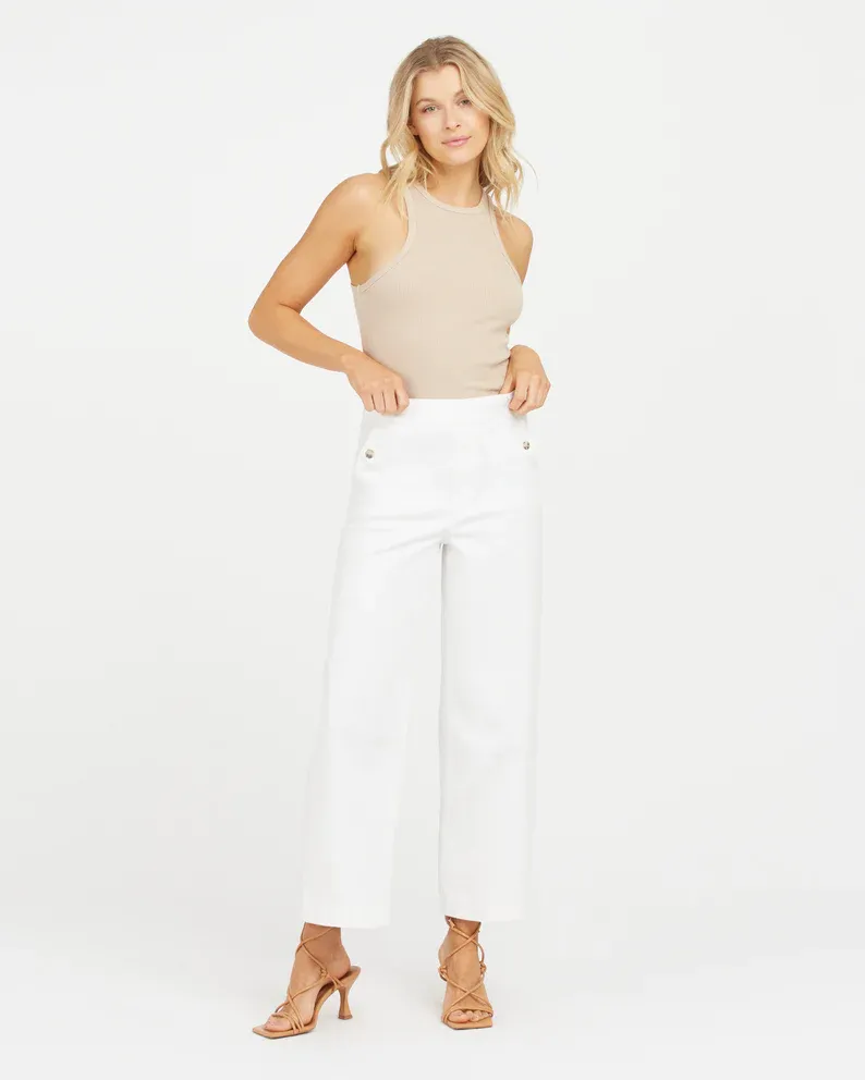 SPANX Stretch TwiIl Cropped Wide Leg Pant