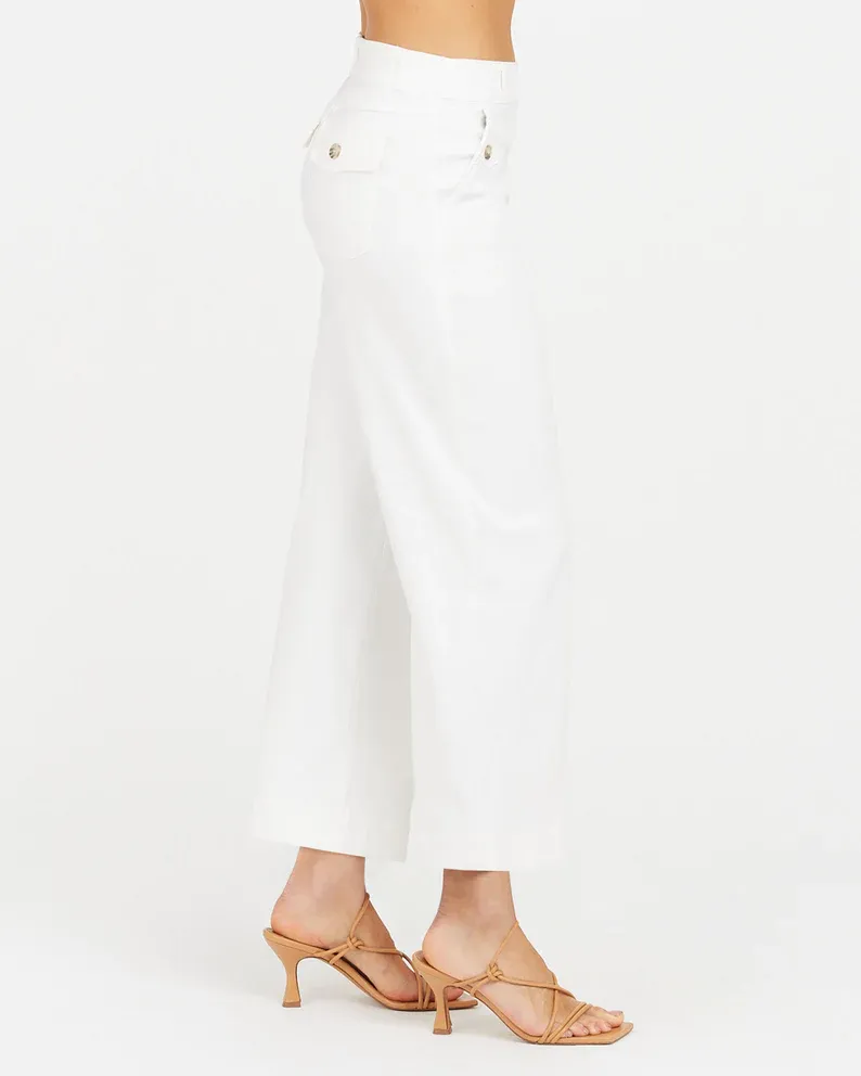 SPANX Stretch TwiIl Cropped Wide Leg Pant