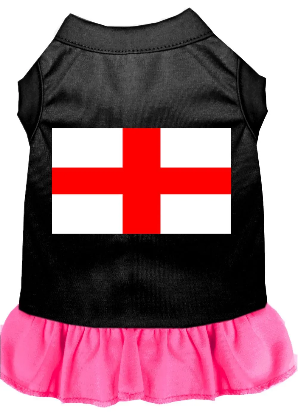 St. Georges Cross Screen Print Dress Black With Bright Pink Sm (10)