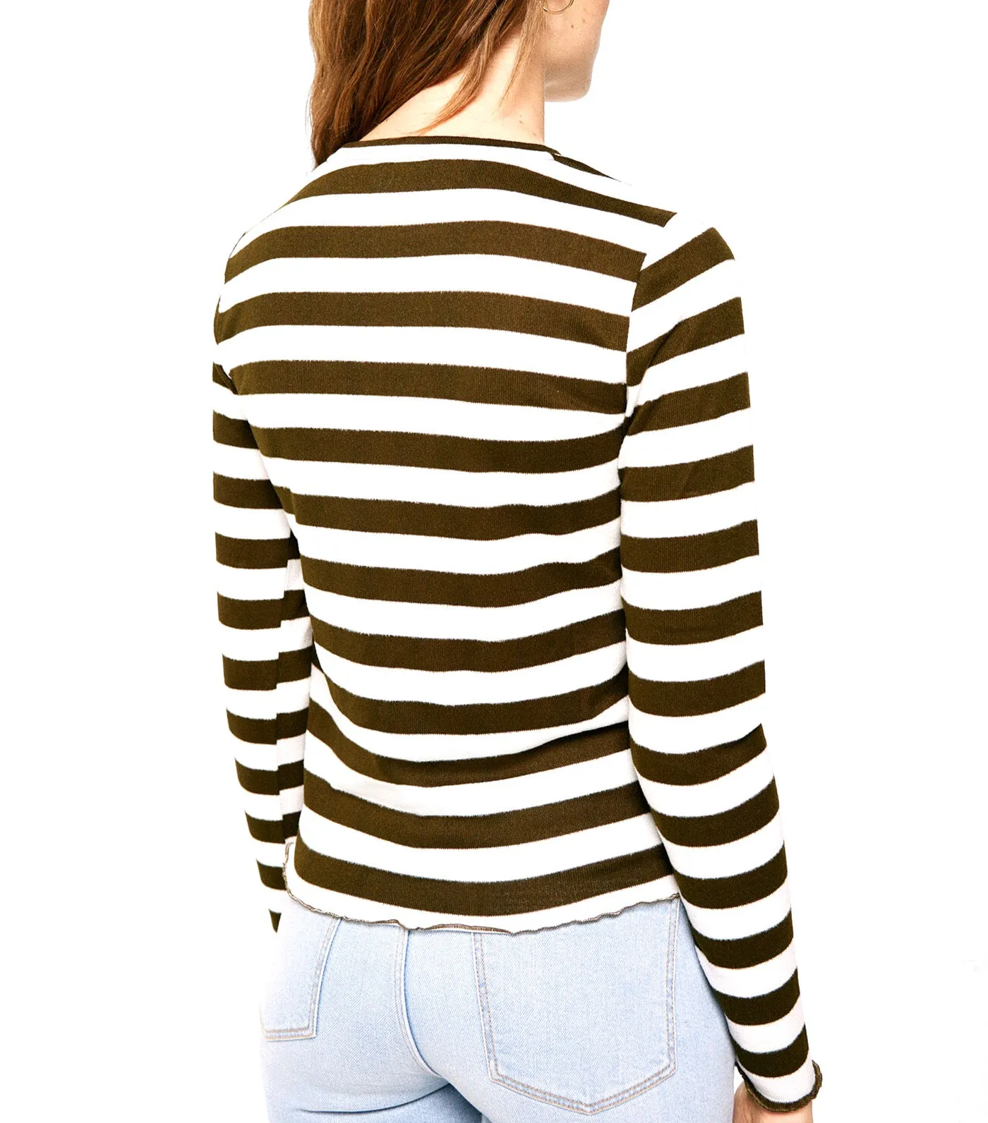 T-Shirt With Wavy Details Stripe