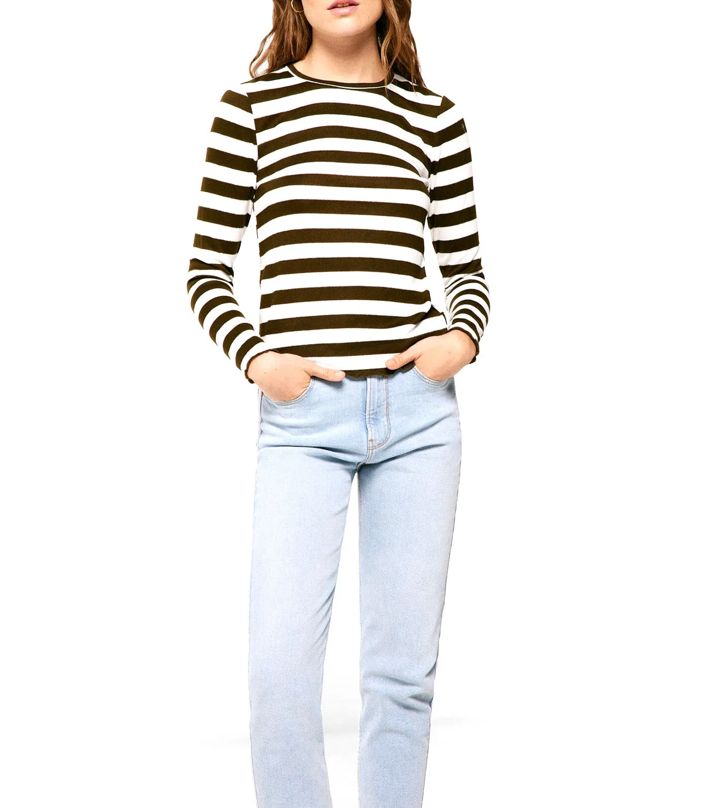 T-Shirt With Wavy Details Stripe