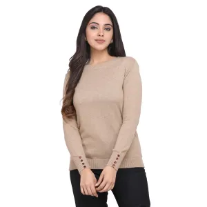 Tan Brown  100% Cotton Pullover Sweater