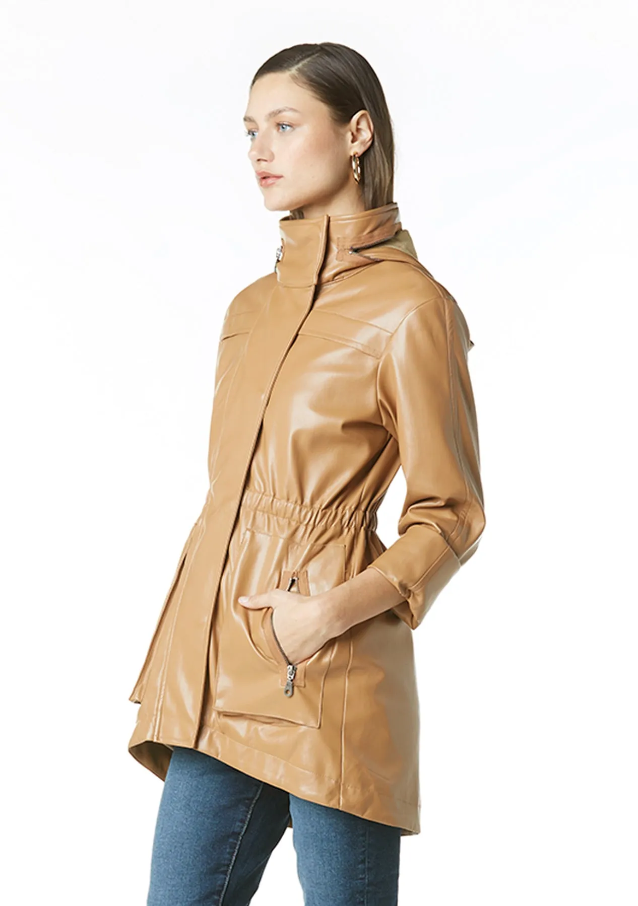 Tart Collections Cory Vegan Leather Jacket in Soft Brown