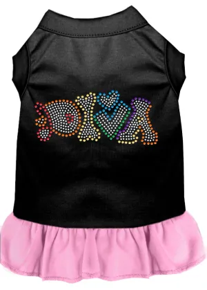 Technicolor Diva Rhinestone Pet Dress Black With Light Pink Xxl (18)