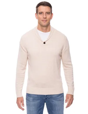 Tocco Reale Men's Cashmere Blend Shawl Collar Pullover Sweater - Stone