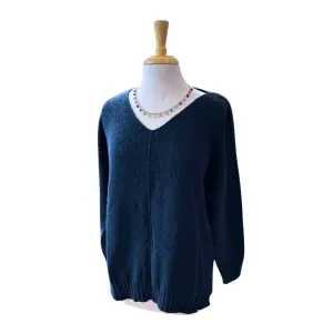 V-Neck Sead Stitch Sweater