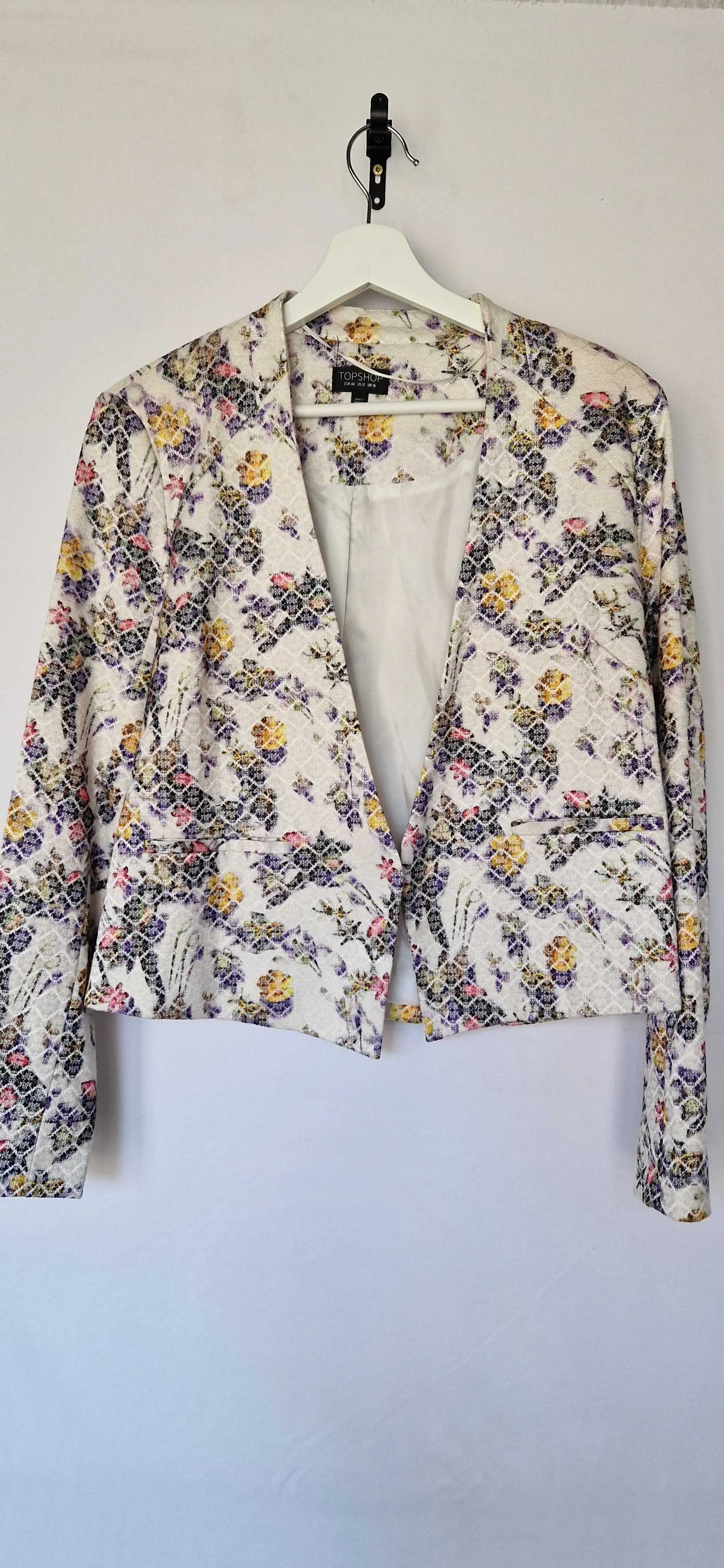 Vintage Style White & Floral Women's Blazer