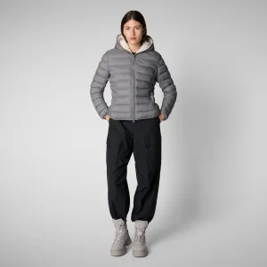 Women's  animal free Puffer jacket Ethel in mid grey