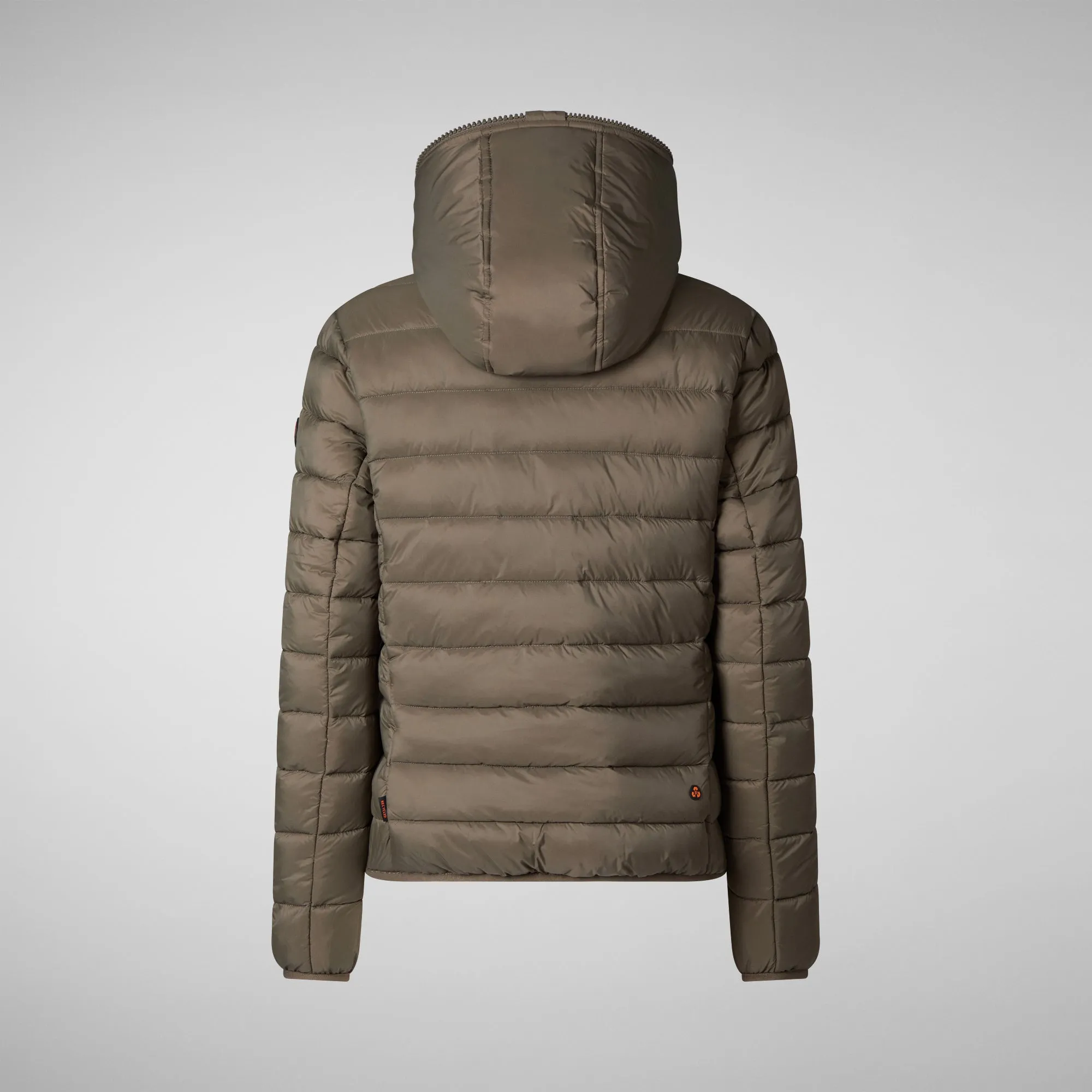 Women's  animal free Puffer jacket Ethel in mud grey